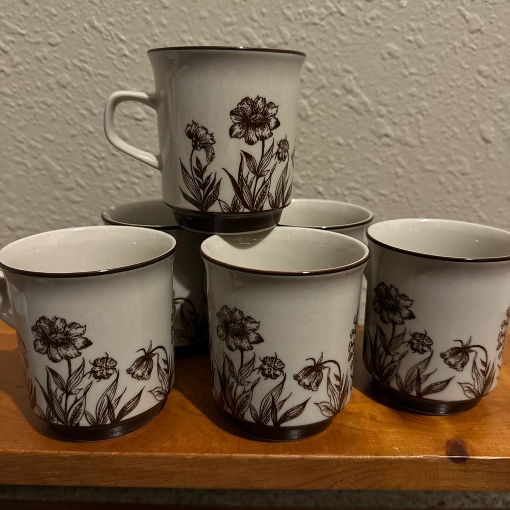Summer Indian Stoneware Mugs: Set of 6